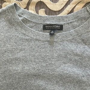 Banana Republic Gray Crewneck Sweater Essential